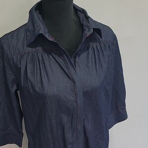 Denim Zip-Up Shirt dress